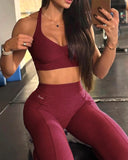 Danysu Pocket V-Back Scrunch Butt Leggings Naked Feel
