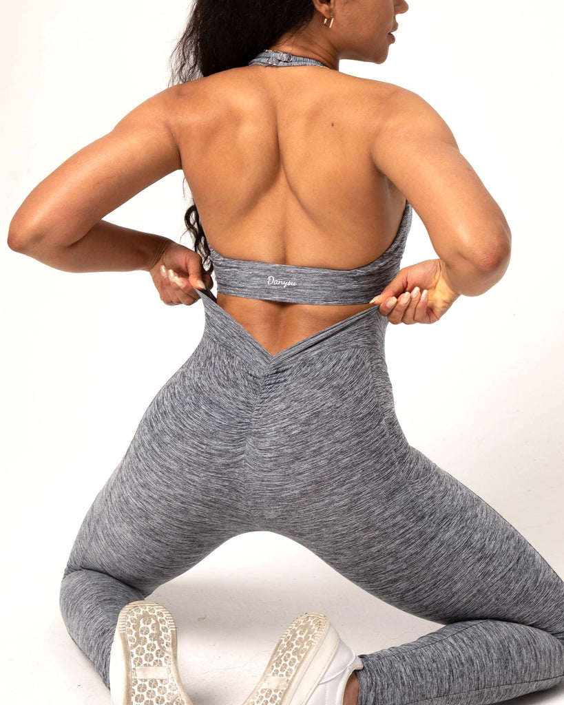 Danysu Pocket V-Back Scrunch Butt Leggings Naked Feel