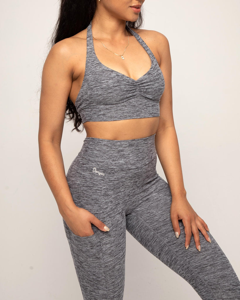Danysu Pocket V-Back Scrunch Butt Leggings Naked Feel