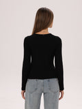 Long Sleeve V Neck Ribbed Shirt