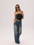 Leather Strapless Tube Top