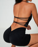 Danysu Longline Halter Backless Sports Bra
