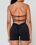 Danysu Longline Halter Backless Sports Bra