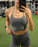 Danysu Longline Halter Backless Sports Bra