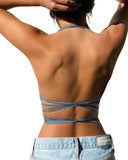 Danysu Longline Halter Backless Sports Bra