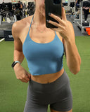 Danysu Longline Halter Backless Sports Bra