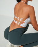 Danysu Longline Halter Backless Sports Bra