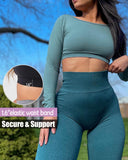 Danysu Open Back Crop Top Long Sleeve