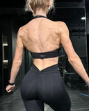 Danysu Pocket V-Back Scrunch Butt Leggings Naked Feel