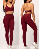 Danysu Pocket V-Back Scrunch Butt Leggings Naked Feel