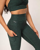 Danysu Pocket V-Back Scrunch Butt Leggings Naked Feel