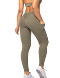 Danysu Pocket V-Back Scrunch Butt Leggings Naked Feel