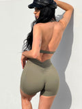 Danysu V-Back Biker Shorts with Pockets