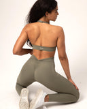 Danysu Pocket V-Back Scrunch Butt Leggings Naked Feel
