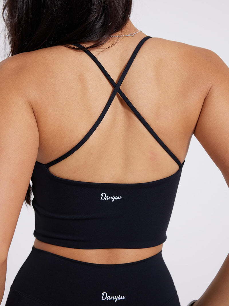 Scoop Neck Sculpt Workout Crop Tops Sports Bras