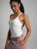 Danysu V Neck Racerback Tank Top with Built in Bra