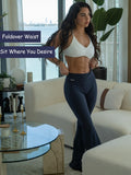 Danysu Fold Over Flared Leggings