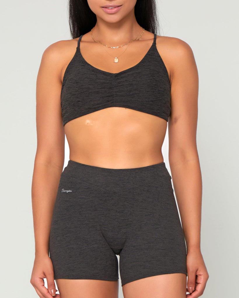 Danysu Backless Sports Bra Soft Workout Tops with Removable Padded