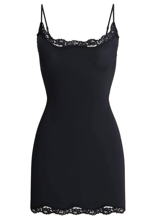 Lace Spaghetti Strap Mini Party Dress