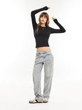 High Round Neck Long Sleeve Top