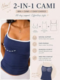 Padded Tank Tops for Women Spaghetti Strap Double Lined Camisole Top
