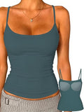 Padded Tank Tops for Women Spaghetti Strap Double Lined Camisole Top
