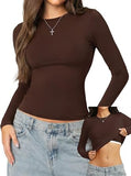 High Round Neck Long Sleeve Top