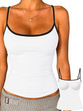 Padded Tank Tops for Women Spaghetti Strap Double Lined Camisole Top