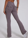 Danysu Flared Cargo Leggings with Pockets