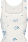 Danysu Women Floral Square Neck Tank Top with Built in Bra