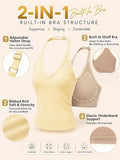 Adjustable Halter Tank Tops for Women with Built in Bra Camisole