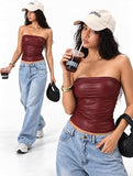 Leather Strapless Tube Top