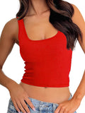 Danysu Women Square Neck Tank Top with Built in Bra—Tropical Brilliance