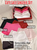 Lace Lingerie Sets Bralette Boyshorts Panties PJ Set