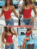 Padded Tank Tops for Women Double Line V Neck Racerback Camisole