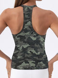 Danysu V Neck Racerback Floral Tank Top with Built in Bra