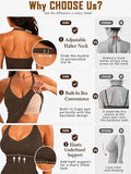 Adjustable Halter Tank Tops for Women with Built in Bra Camisole