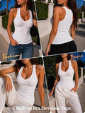 Tank Tops for Women Racerback Ribbed Sleeveless Shirts