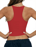 Padded Tank Tops for Women Double Line V Neck Racerback Camisole