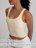 Danysu Women Square Neck Tank Top with Built in Bra—Tropical Brilliance