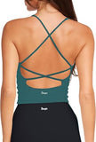 V Neck Sculpt Workout Tops Longline Sports Bras