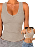 Tank Tops for Women Racerback Ribbed Sleeveless Shirts