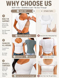 Short Sleeve Fitted Crop Top with Built in Bra