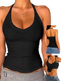 Adjustable Halter Tank Tops for Women with Built in Bra Camisole