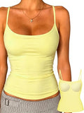 Padded Tank Tops for Women Spaghetti Strap Double Lined Camisole Top
