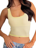 Danysu Women Square Neck Tank Top with Built in Bra—Tropical Brilliance