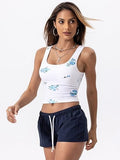 Danysu Women Floral Square Neck Tank Top with Built in Bra