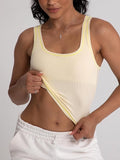 Danysu Women Square Neck Tank Top with Built in Bra—Tropical Brilliance