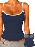 Padded Tank Tops for Women Spaghetti Strap Double Lined Camisole Top