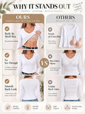 Long Sleeve V Neck Ribbed Shirt